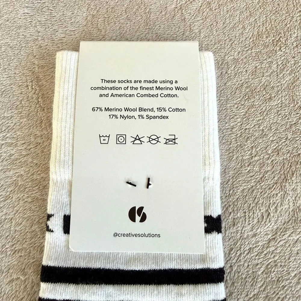 Roblox Wool Black and Off White Socks NEW